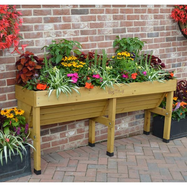 1.8 m Wood Raised Bed Wall Hugger