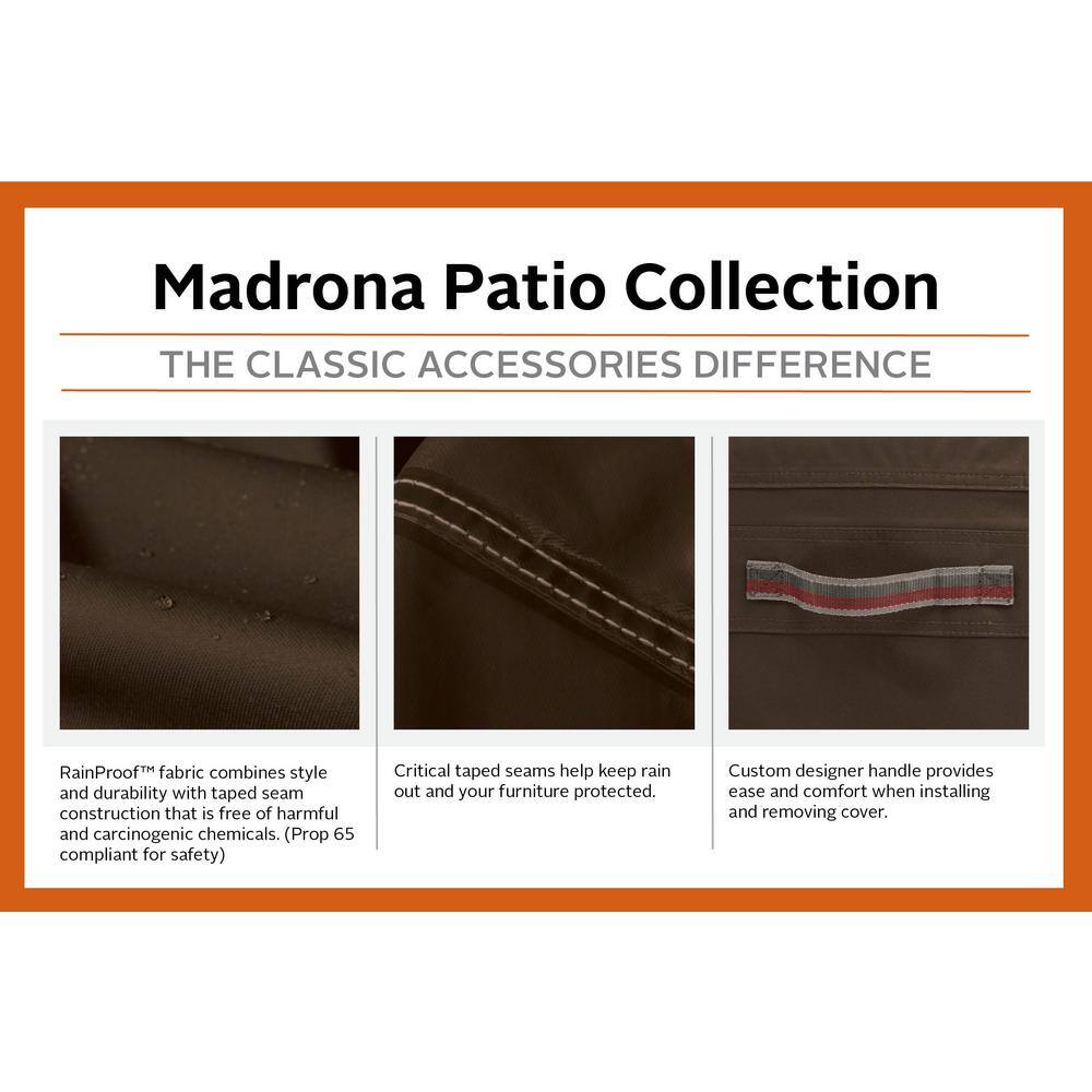 Madrona Dark Cocoa Waterproof Patio Table & Chair Set Cover, 128 Inch