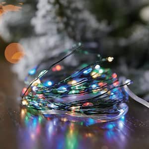 Outdoor/Indoor 45-5/8 ft. Plug-In Mini Bulb 120-Light Multi-Colored LED Fairy String Light