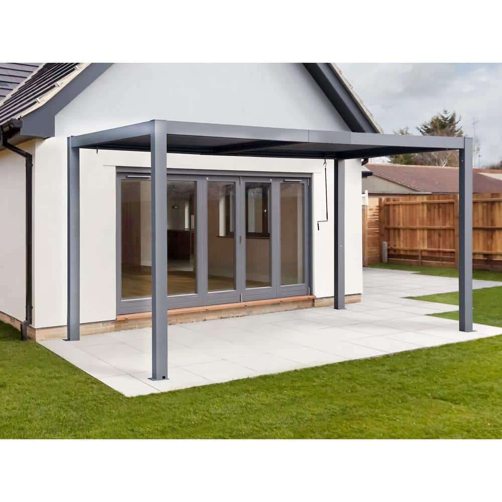 Gazebo Penguin Vikos 10 ft. W x 13 ft. L Grey Aluminum Stand Alone ...