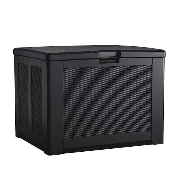 74-Gallon 33.5 x 27.5 x 25.5 in. Black Medium Resin Outdoor Storage ...