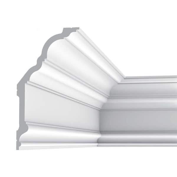 5-3/8 in. x 10-1/8 in. x 78-3/4 in. Primed White Plain Polyurethane Crown Moulding