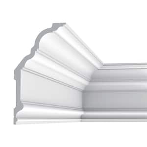 5-3/8 in. x 10-1/8 in. x 78-3/4 in. Primed White Plain Polyurethane Crown Moulding (12-Pack)