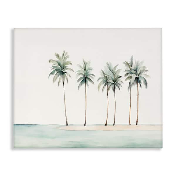 Summer Palms in a Line by Arlington Prints Unframed Coastal Graphic Art Print 24 in. x 30 in.