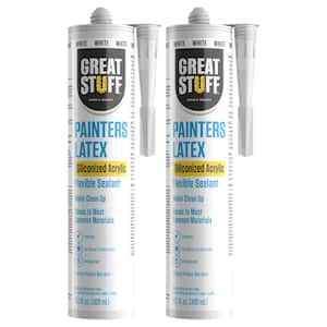 Painters Latex 10.1 fl. oz. White Siliconized Acrylic Sealant Caulk (2-Pack)