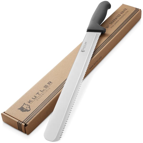 KUTLER 14 in. Stainless Steel Partial Tang Serrated Edge Bread and Cake Knife