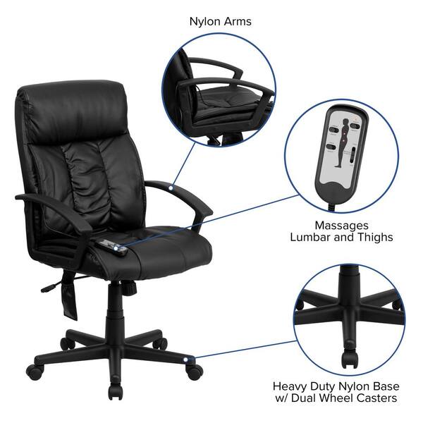 Office Chair with Lumbar Support - Black - Brisbane HD by Via Seating