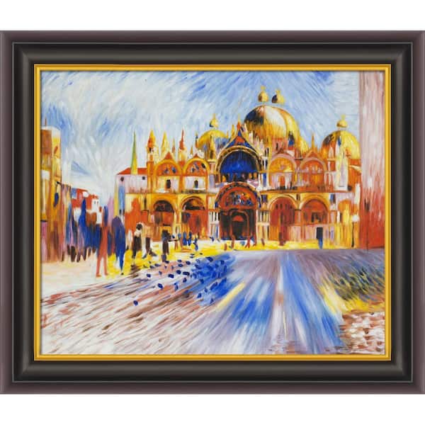 LA PASTICHE The Piazza San Marco Venice, 1881 by Pierre-Auguste Renoir Opulent Framed Abstract Art Print 26 in. x 30 in.