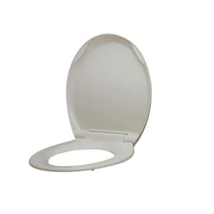 Round Slow Closed Front Toilet Seat with Quick Release Hinges in Biscuit