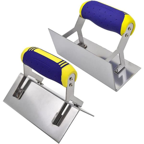 2.52 x 6 in. Stainless Steel Corner Trowel Tool Set for Plastering Bricklaying Finishing, 2-Pack
