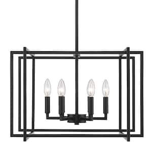 Tribeca 6-Light Black with Black Accents Chandelier