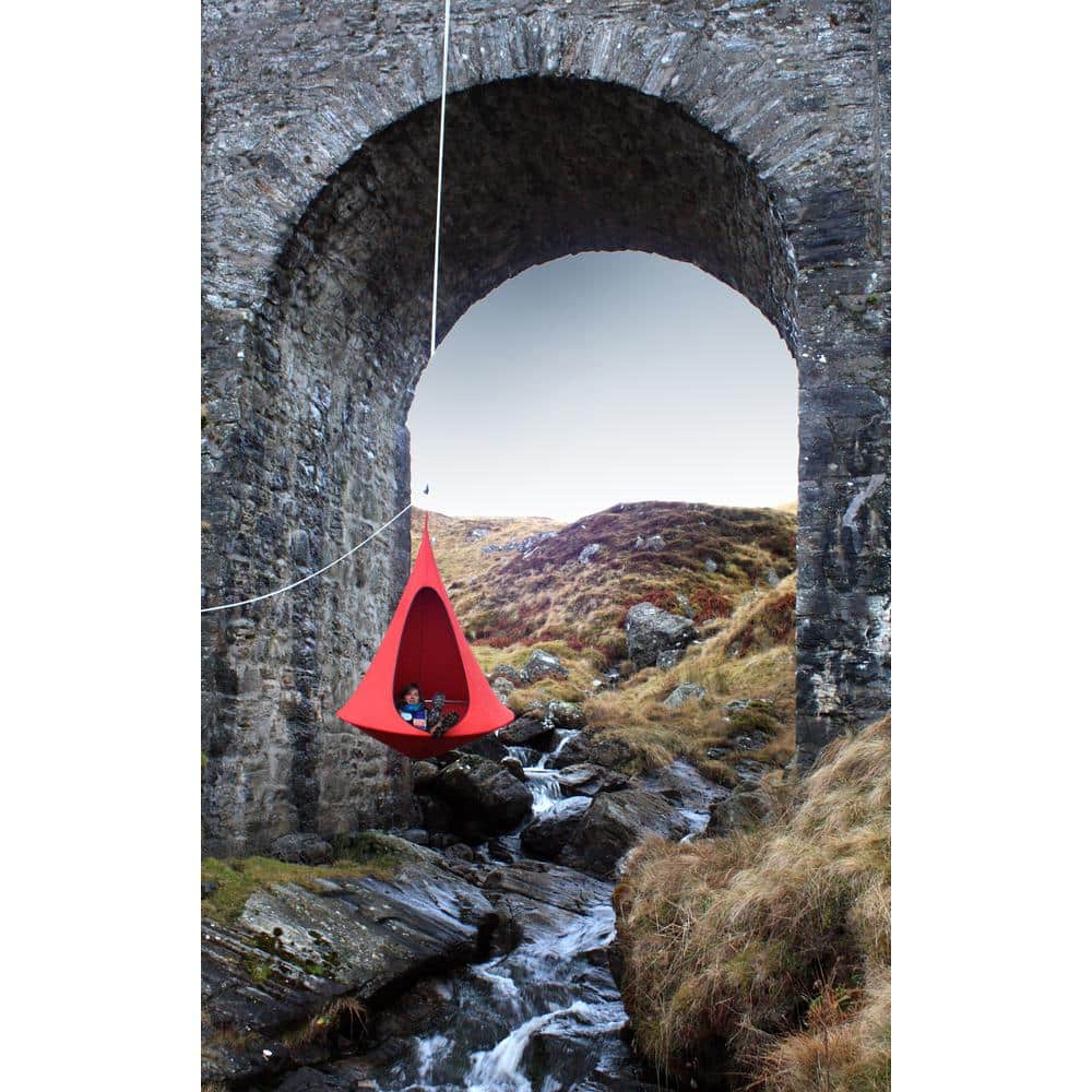 Red 60" Heavy Duty Hanging Cacoon Chair with Hardware