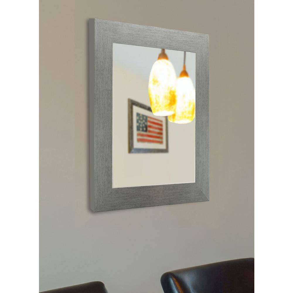 Medium Rectangle Silver Modern Mirror (40 in. H x 30 in. W)