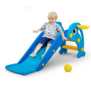 Toddler Slide Playset Kid's Freestanding Climbing Sliding Fun Toy in Sky Blue