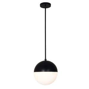 Fusion Ion 5-Watt Integrated LED Matte Black Pendant with Opal Glass Shade
