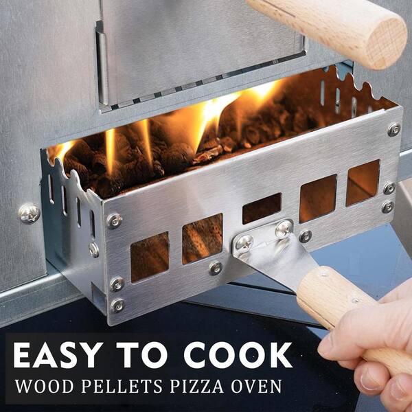 Mimiuo Portable Wood Pellet Pizza Oven with 13 Pizza Stone & Foldable  Pizza Peel - Wood-Fired Pizza Oven for Outdoor Cooking - Finished with  Black