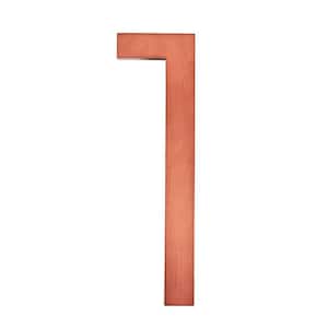8 in. Antique Copper Aluminum Floating or Flat Modern House Number 1