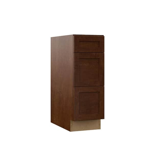 Hampton Bay Designer Series Soleste Assembled 12x34.5x21 in. Bathroom Vanity Drawer Base Cabinet in Spice