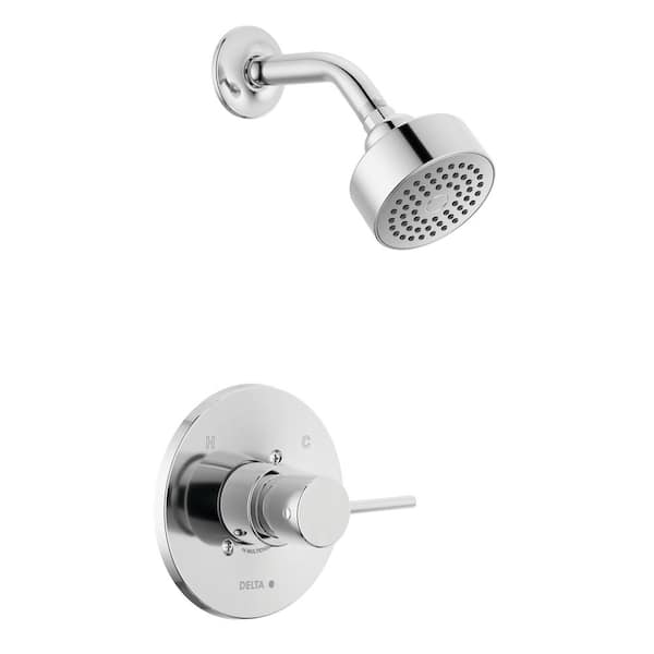 Delta Modern Cylindrical 1-Handle Wall Mount Shower Only Trim Kit in Chrome (Valve Not Included)