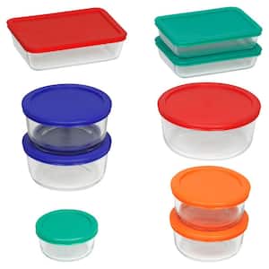 Simply Store 18-Piece Glass Storage Set with Assorted Colored Lids