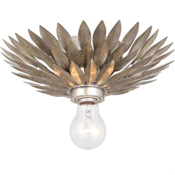 Crystorama Broche 11 in 1-Light Antique Silver Flush Mount
