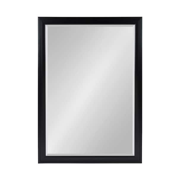 DesignOvation Bosc 23.5 in. W x 35.5 in. H Framed Rectangular Beveled Edge Bathroom Vanity Mirror in Black