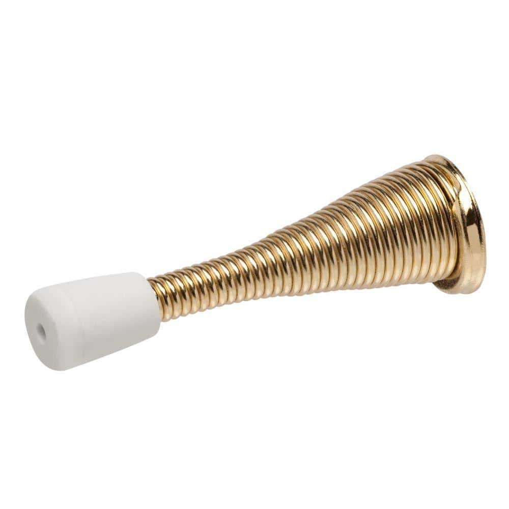 3 Pack 3'' Utility Flexible Spring Door Stop Brass Finish With Mounting Screw 