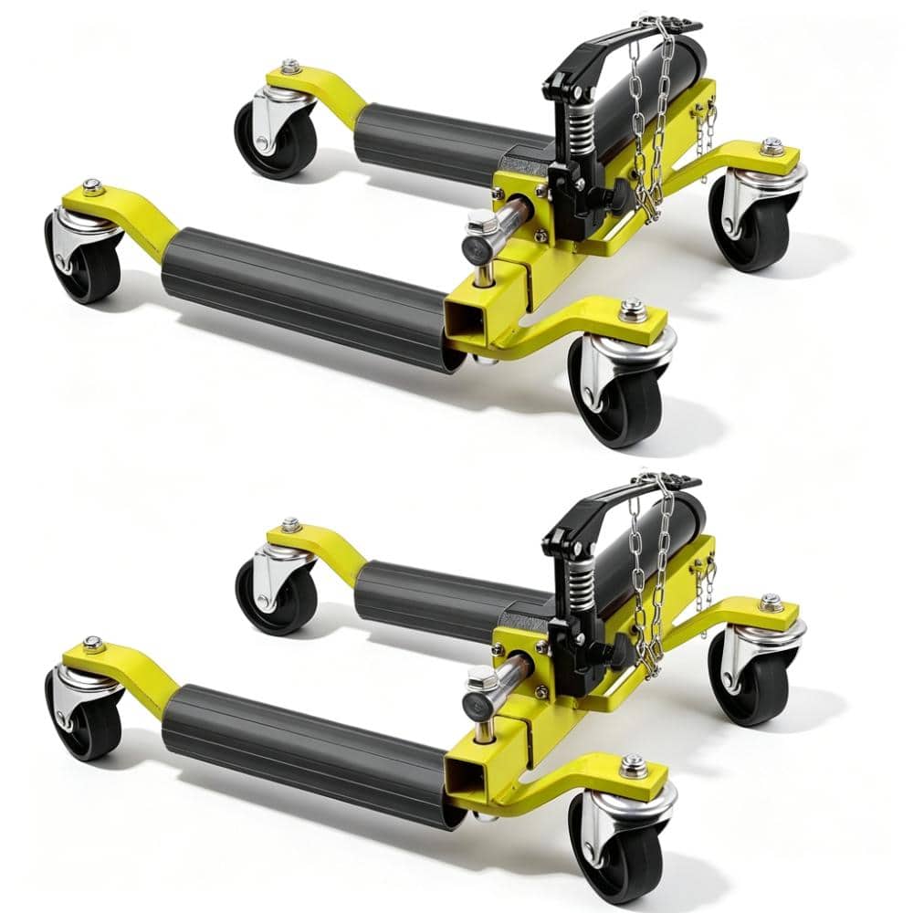 2-Pack Yellow Hydraulic Car Wheel Dolly Set 1500 Lbs Each, Foot Pedal Lift Tire Skates for Vehicle Positioning price history on PriceWatchPro