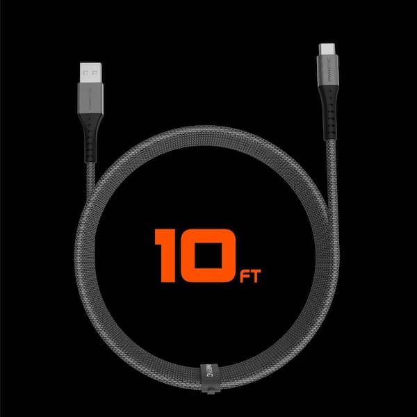 EcoSurvivor 8 ft. Durable Braided Standard USB to USB-C Charging Cable  44851-TS1 - The Home Depot