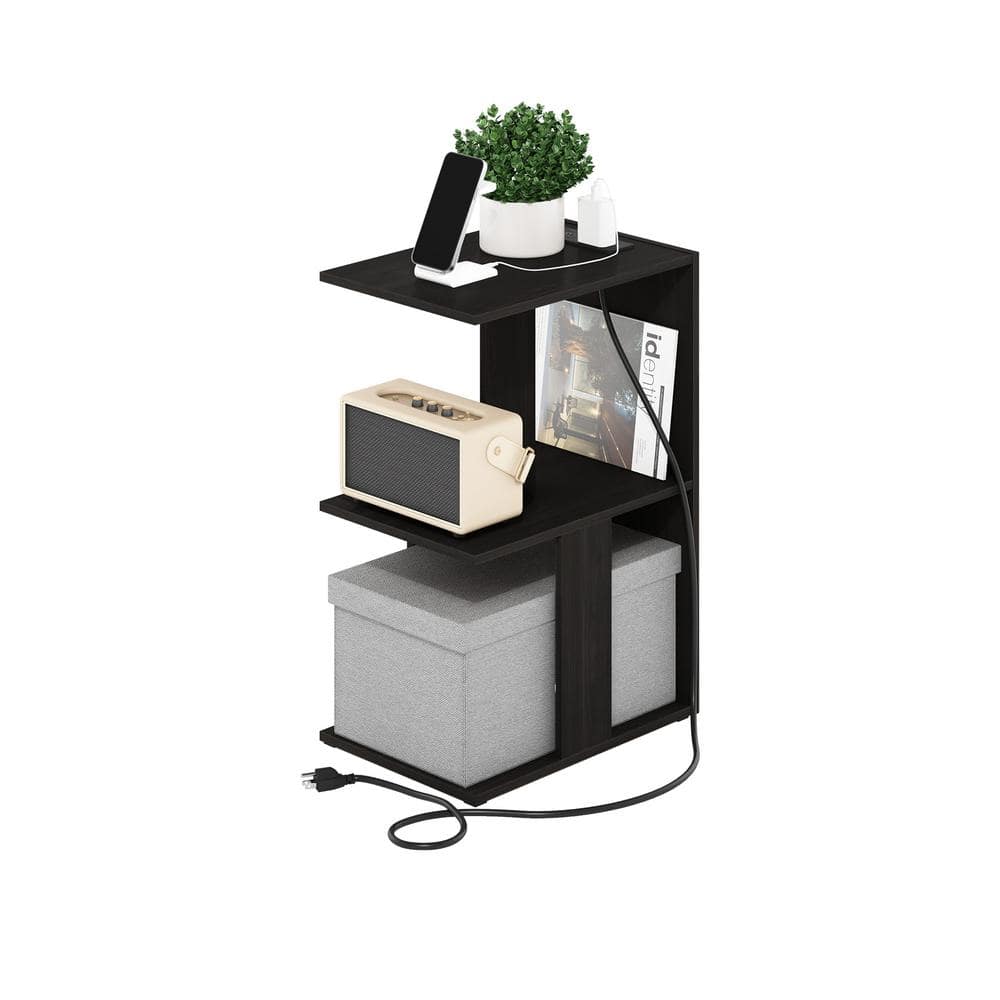 Boyate 16.14 in. Espresso Rectangle Wood End Table