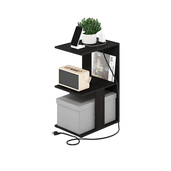 Furinno Boyate 16.14 in. Espresso Rectangle Wood End Table
