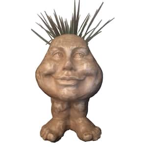 8.5 in. Stone Wash Daisy the Muggly Face Statue Planter Holds 3 in. Pot
