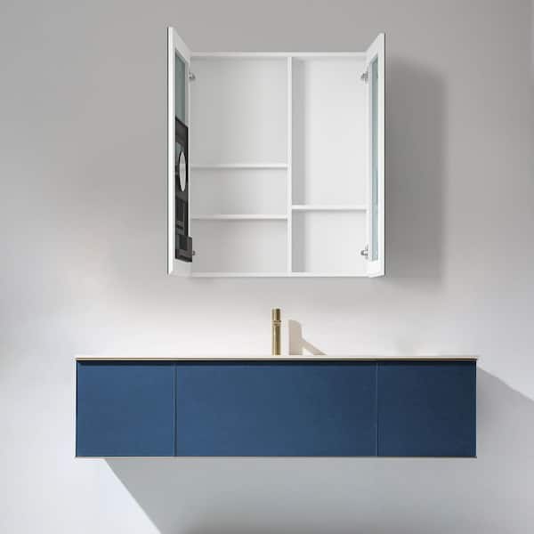 30 in. W x 36 in. H Double Door Rectangular Engineered Wood Medicine Cabinet with Mirror