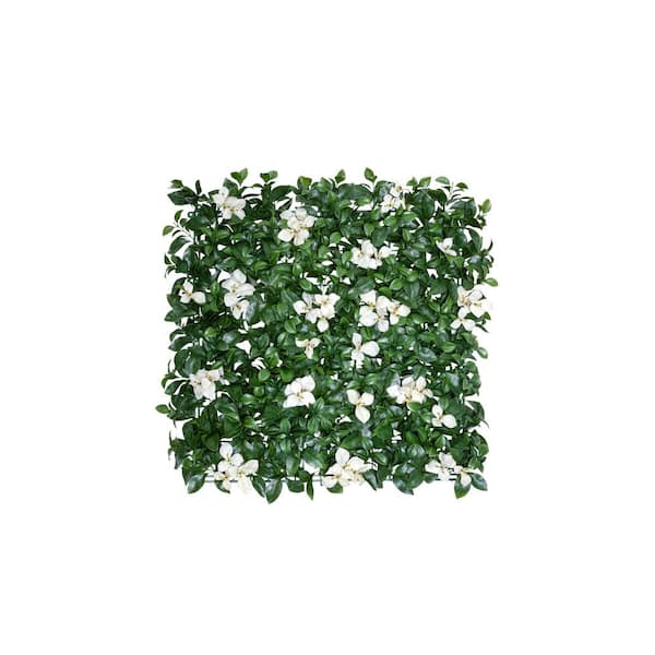 GREENLINE ARTIFICIAL GRASS 20 in. x 20 in. Cape Jasmine Artificial Hedge Greenery Panels (6-Piece)