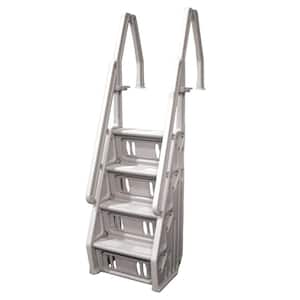 In Step 46 in. to 60 in. Ladder for Above Ground Swimming Pool in Taupe