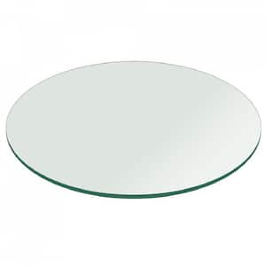 40 in. Clear Round Glass Table Top, 1/4 in. Thickness Tempered Flat Edge Polished
