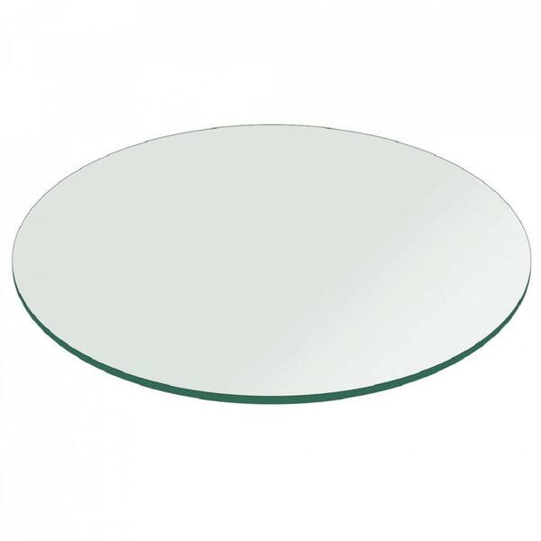 Fab Glass and Mirror 48 in. Clear Round Glass Table Top, 3/4 in