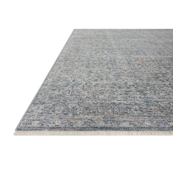 Angela Rose Blake 7 ft. 10 in. x 7 ft. 10. in. Round Denim / Taupe Transitional Area Rug