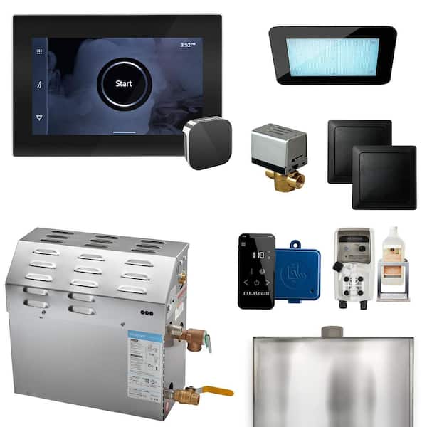 Mr. Steam MS (XDream) 6 kW (6000-Watt) Steam Shower Generator Package with iSteamX Control in Black Polished Chrome