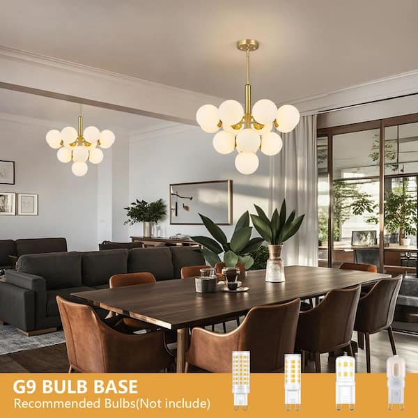 ZHLWIN Home Lighting 40w 13Light 24. 81in Modern Gold Glass Semi