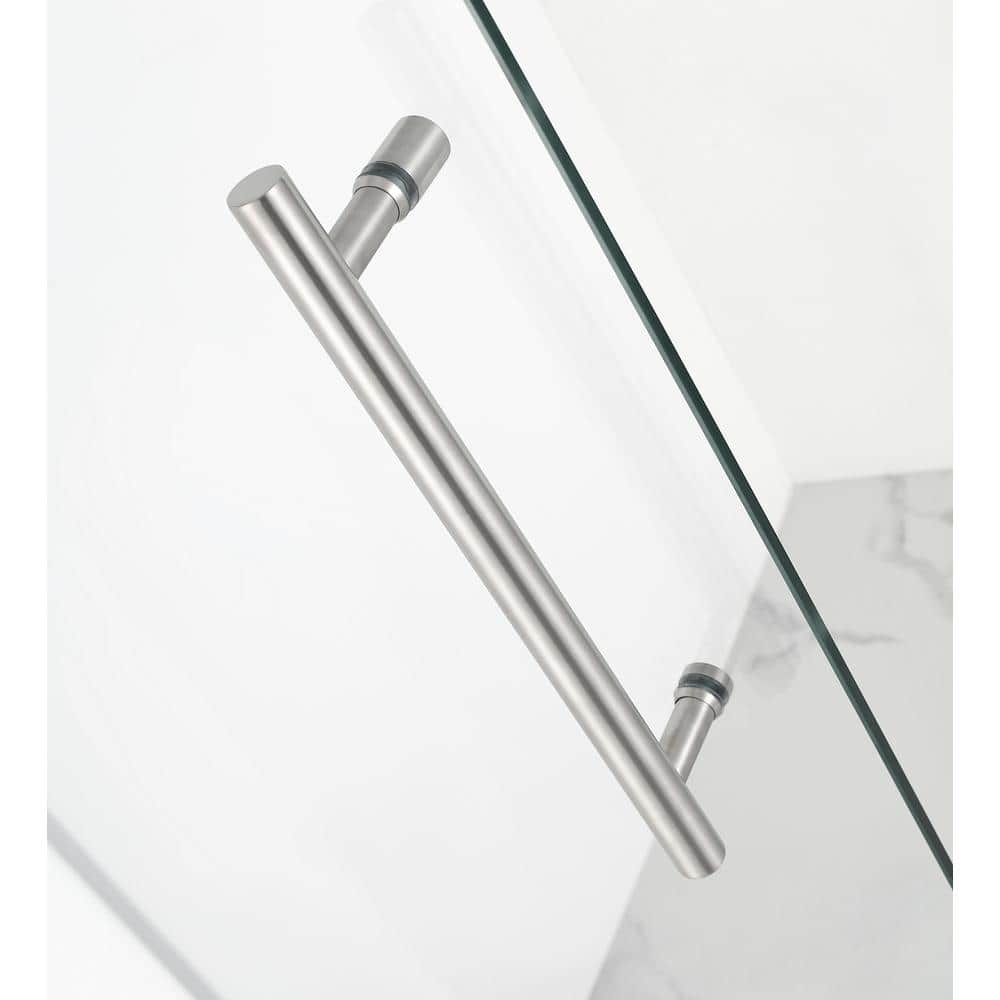 Kinkade Frameless Hinged Shower Door with Clear Tempered Glass
