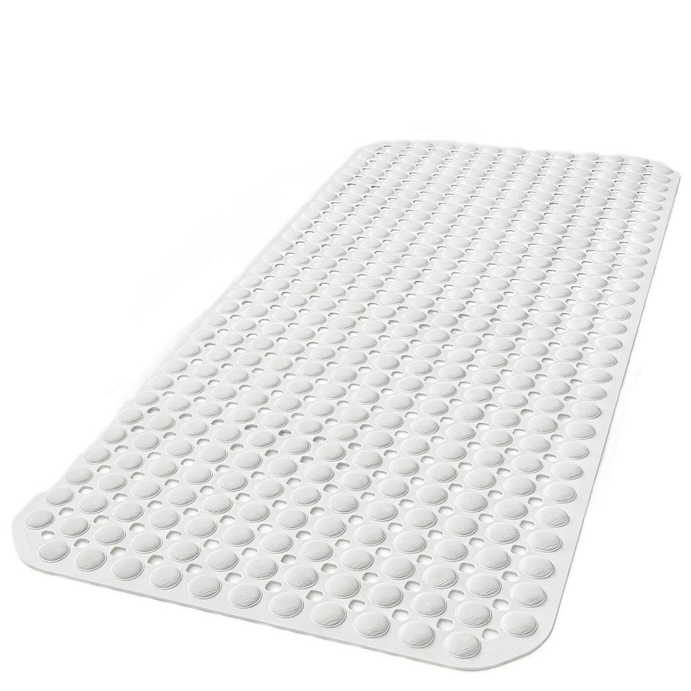 35 in. × 16 in. Bath Tub & Shower Mat in White with Suction Cups and Drain Holes, Machine Washable, Soft on Feet price history on PriceWatchPro
