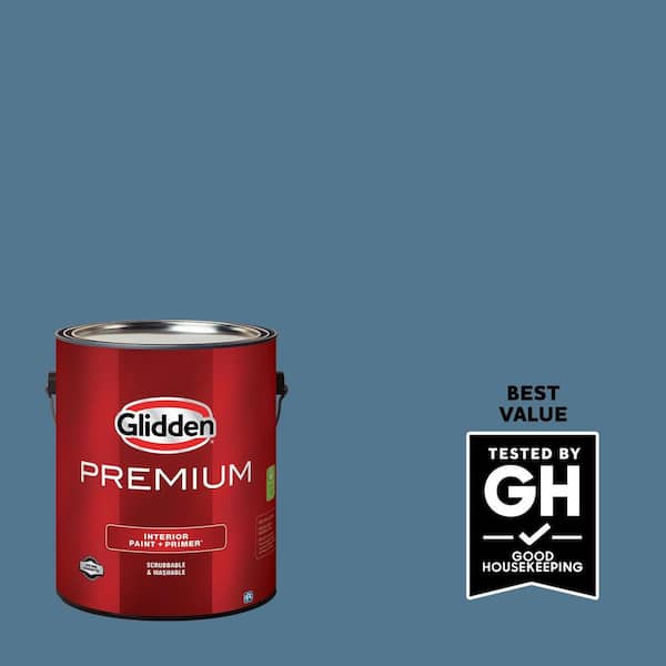 Glidden Premium 1 gal. PPG1156-5 Smoke Blue Flat Interior Latex Paint
