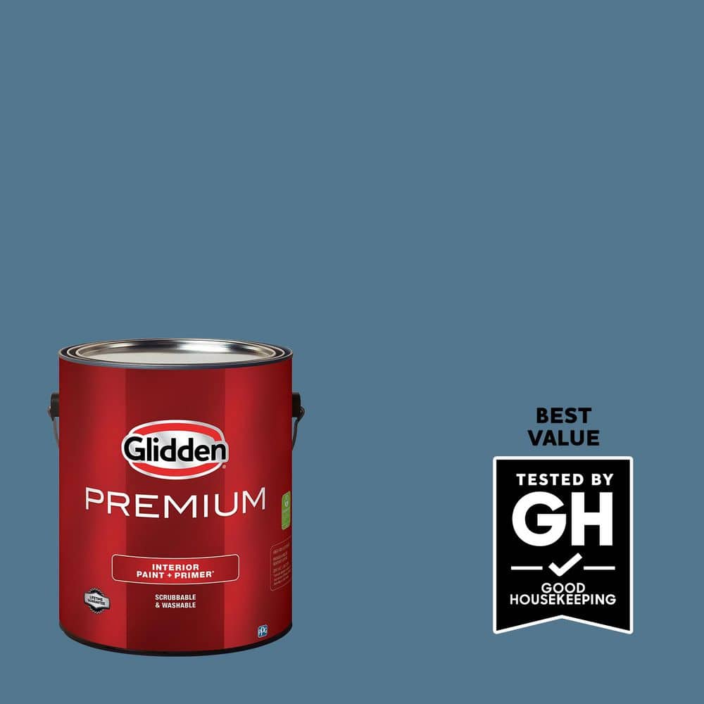 プルデンシャル　ブルーブック Glidden Premium 1 gal. PPG1156-5 Smoke Blue Satin Interior Latex