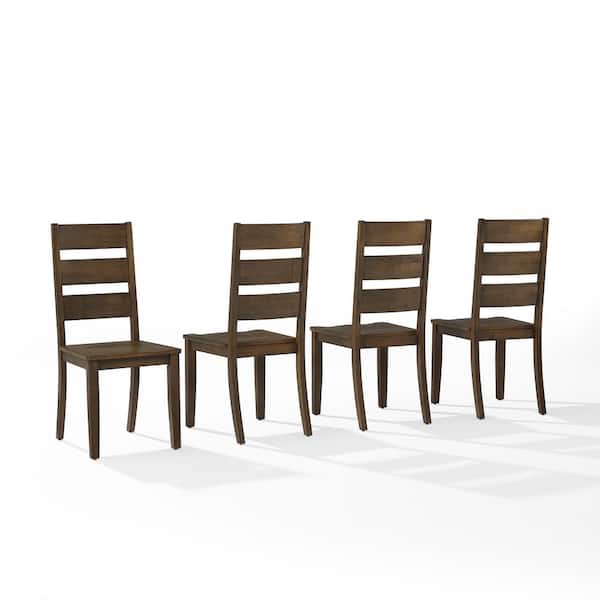 CROSLEY FURNITURE Joanna Dark Oak Ladder Back Dining Chair (Set of 4)
