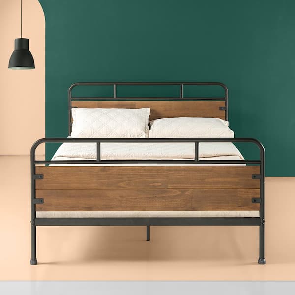 eli metal and wood platform bed