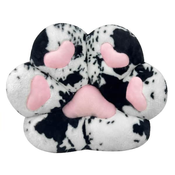 Angel Sar 28 in. x 24 in. Milk Cow Color Cat Paw Chair Pad, Comfy Kawaii Plush Seat Cushion for Gaming Chairs and Office Chairs