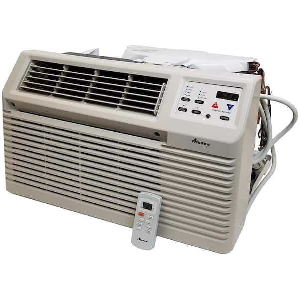 Amana 9,300 BTU 230-Volt/208-Volt R410A Through-the-Wall Air Conditioner with 3.5 kW Electric Heat and Remote