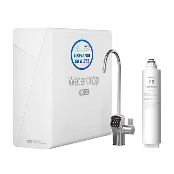 WD-X10 Tankless RO System, NSF/ANSI 58 and 372-Certified, 1000 GPD, 9-Stage Filtration, Extra F2 Replacement Filter (1)