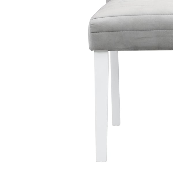 Acme Furniture Elizaveta Gray Velvet Upholstery Side Chairs
